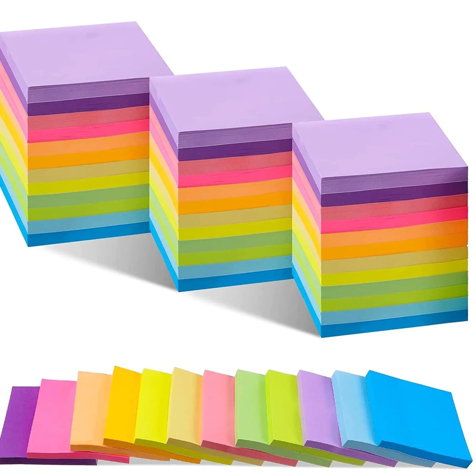 6 Pcs Fluorescent color 3*3inch Sticky Note Note Pads Stickers Planner Sticker Notepad Memo pad School Office Supplies - petguardiansupplies