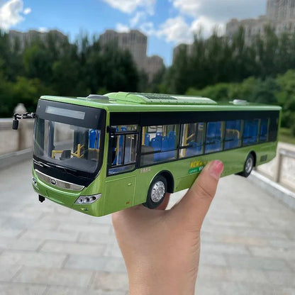 1:42 bus E12 new energy ZK1628 low floor alloy simulation car model bus+small gift - petguardiansupplies