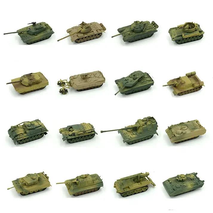 1pcs 1:72 4D Plastic Assemble Tank Kits World War II Model Puzzle Assembling Military Sand Table Toys For Children - petguardiansupplies