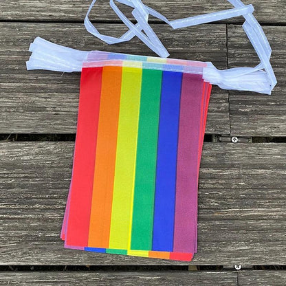 xvggdg Rainbow string Flags 20pcs/set Rainbow Peace Flags Banner LGBT Pride Lesbian Gay Parades string - petguardiansupplies