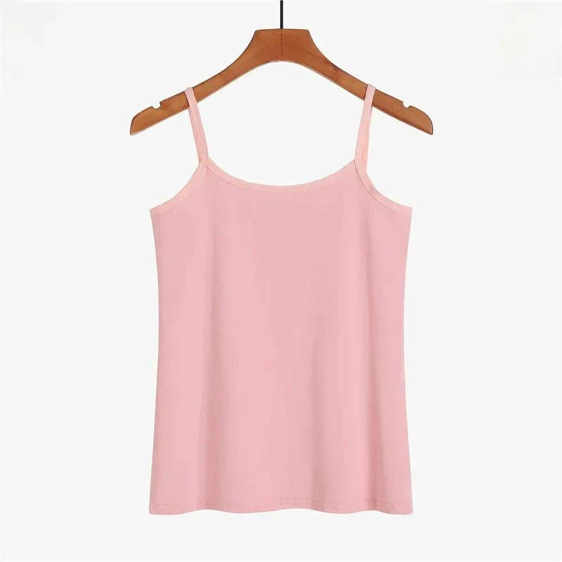 Pure Cotton White Tank Top Women's Summer Inner Wear Trendy Sexy Sleeveless Top Summer Season One-piece Code Send - petguardiansupplies