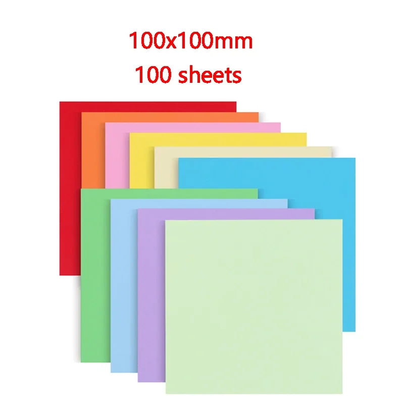 100pcs Origami Square Paper Double Sided Folding Lucky Wish Paper Crane Craft Paper DIY Arts Crafting Colorful Scrapbooking - petguardiansupplies