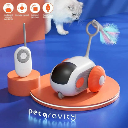 Smart Cat Toy 2 Modes Automatic Moving Remote Controlled Toy Car for Cats Dogs Interactive Playing Kitten Training Pet Supplies - petguardiansupplies