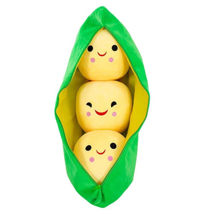 Giant Peas in A Pod Plush Toy Cute Bean Pea Pod Shape Pillow Stuffed Toys Plant Doll Creative Sleeping Pillow Home Decoration - petguardiansupplies