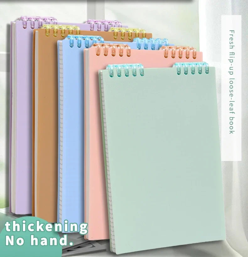 A5 60 Sheets Thick Notebook Spiral Binding Loose-leaf Notebooks with Lines Pages for Students School Office Stationery Supplies - petguardiansupplies