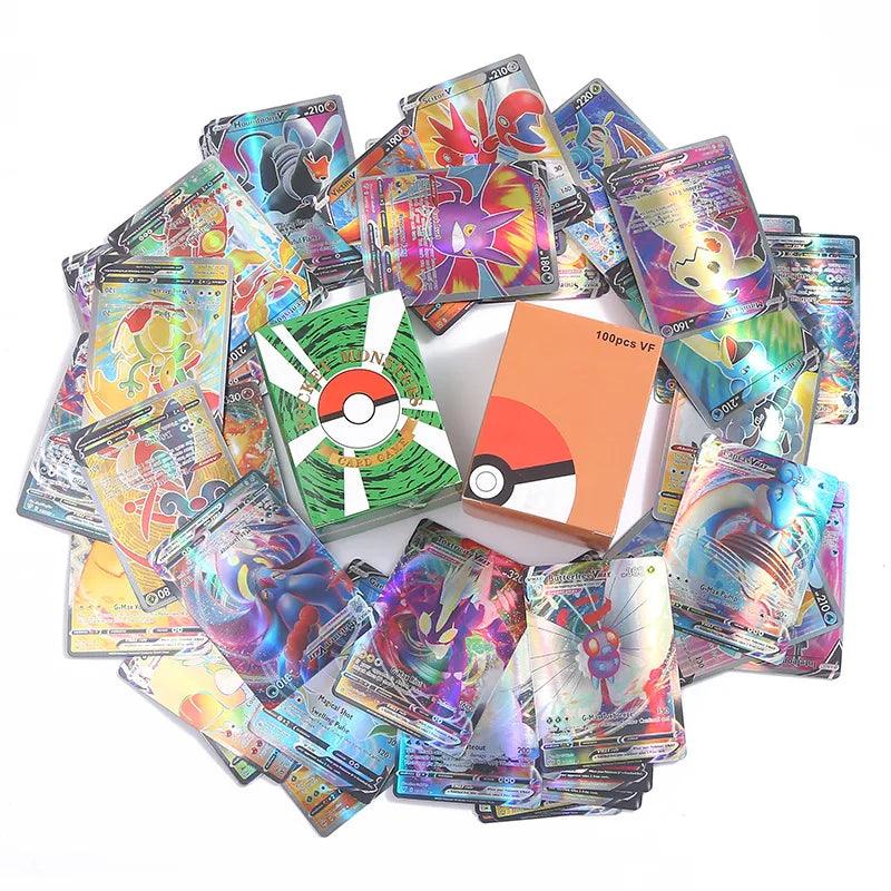 100pcs English French Flash Card V MAX Pokemon Collection Cards Children's Game Toy - petguardiansupplies