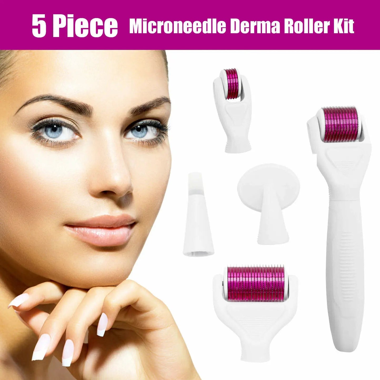 Micro Titanium Needle Derma Roller Set: Anti-Aging Skin Care for Healthy Face 6-in-1 Kit - petguardiansupplies