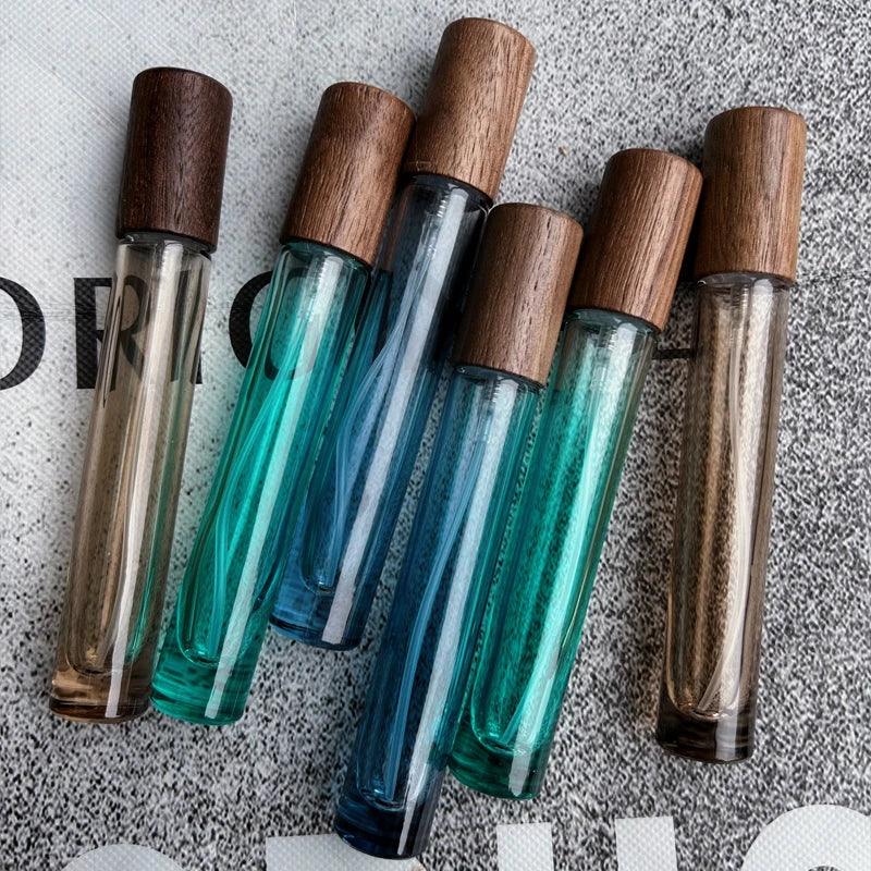 Perfume Bottle 10ml Wood Lid High Quality Mist Sprayer Essential Oil Roller Roll-on Bottle Portable Makeup Tool Perfume Atomizer - petguardiansupplies