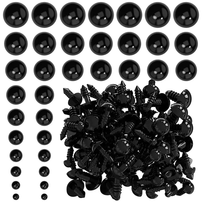 100/50PCS 5-20mm Black Plastic Safety Eyes For Toys Amigurumi Diy Kit Crafts TeddyBear Toy Eye For Doll Decoration Accessories - petguardiansupplies