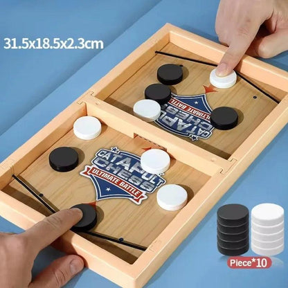 Children Table Battle Board Game Fast Sling Puck Game Paced Wooden Table Hockey Winner Games Interactive Chess For Family Toys - petguardiansupplies