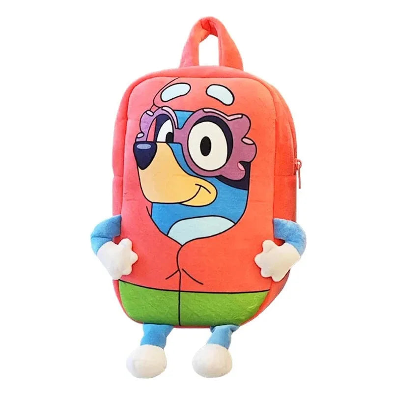 Bluey Family Cosplay Kindergarten Child Cartoon School Bag Bluebin Dog Backpack Kawaii Bluey Orange Dog Children's Backpack Toys - petguardiansupplies