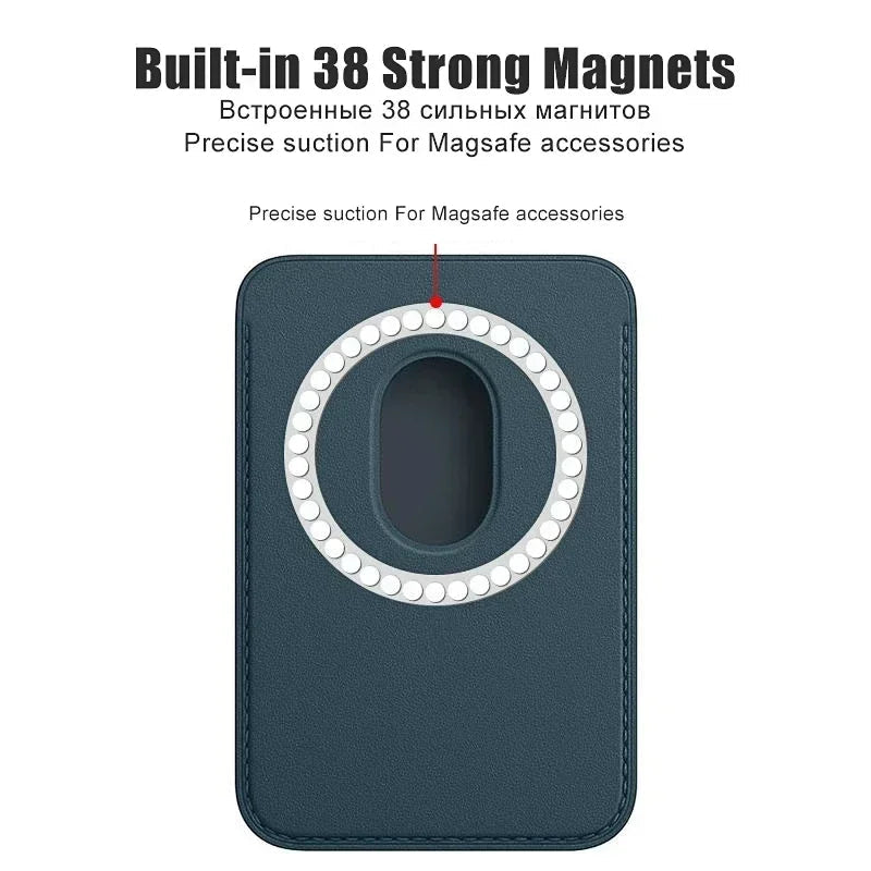 Luxury For Magsafe Case Magnetic Leather Wallet Cases For iPhone 16 15 13 12 14 Pro Max Card Holder Phone Bag Cover Accessories - petguardiansupplies