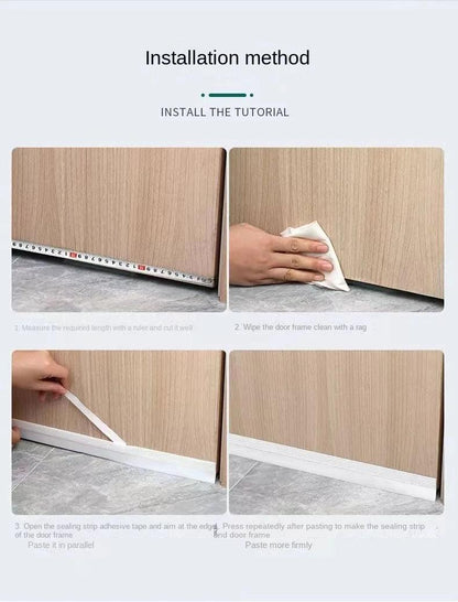 New Dustproof Door Draught Weatherstrip Bottom Seal Strip Silicone Windproof Dust Self Adhesive For Doors Stopper Sealing Tape - petguardiansupplies