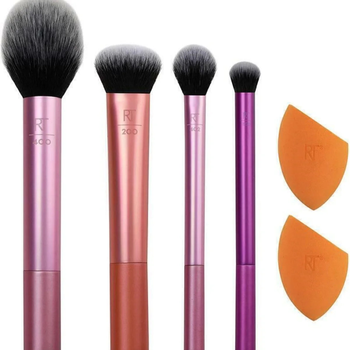 Everyday Essentials 6pcs SET Makeup Sponge Kit with Brushes and Blender for Foundation Eyeshadow and Powder Compact and Portable - petguardiansupplies