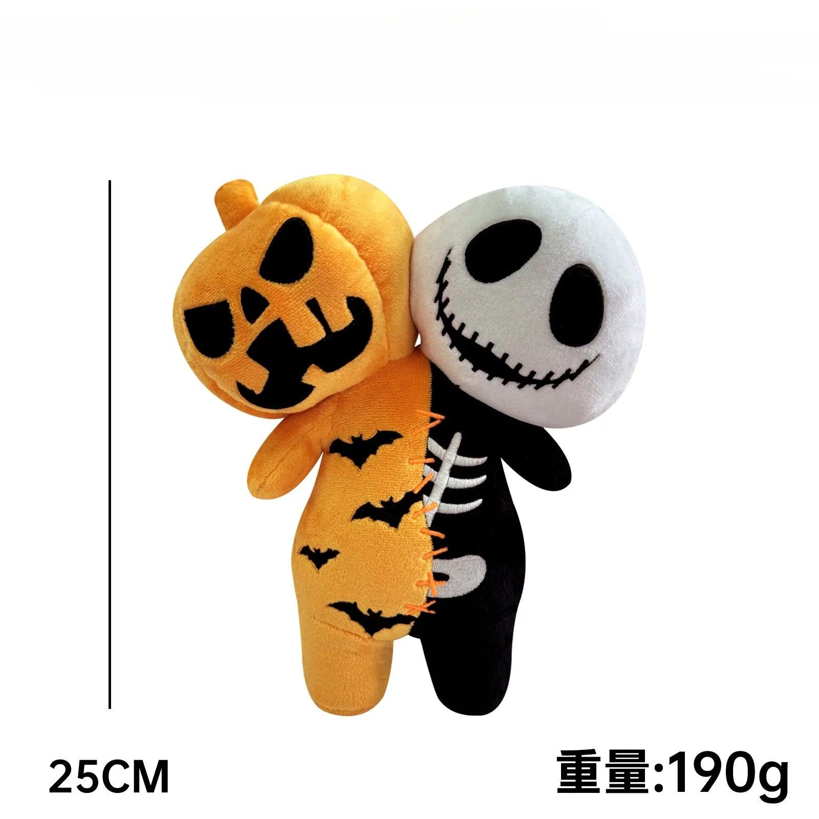 25cm Cartoon Anime Halloween The Nightmare Before Christmas Horror Pumpkin Skeleton Composite Plush Doll Toy Children Kids Gift - petguardiansupplies