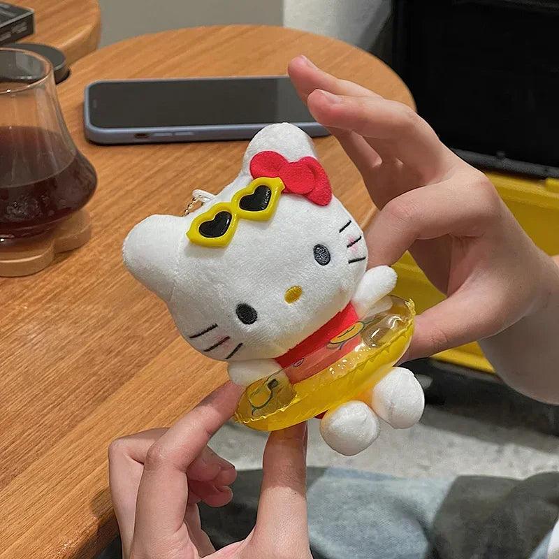 Sanrio Hello Kitty Plush Doll Keychain Pendant Cartoon Kt Cat Stuffed Plushies Key Ring Bag Accessories Girls Gift Kids Toys - petguardiansupplies