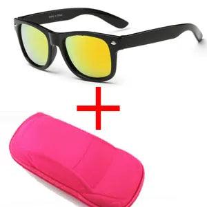 Cool 6-15 Years Kids Sunglasses Sun Glasses for Children Boys Girls Fashion Eyewares Coating Lens UV 400 Protection With Case - petguardiansupplies