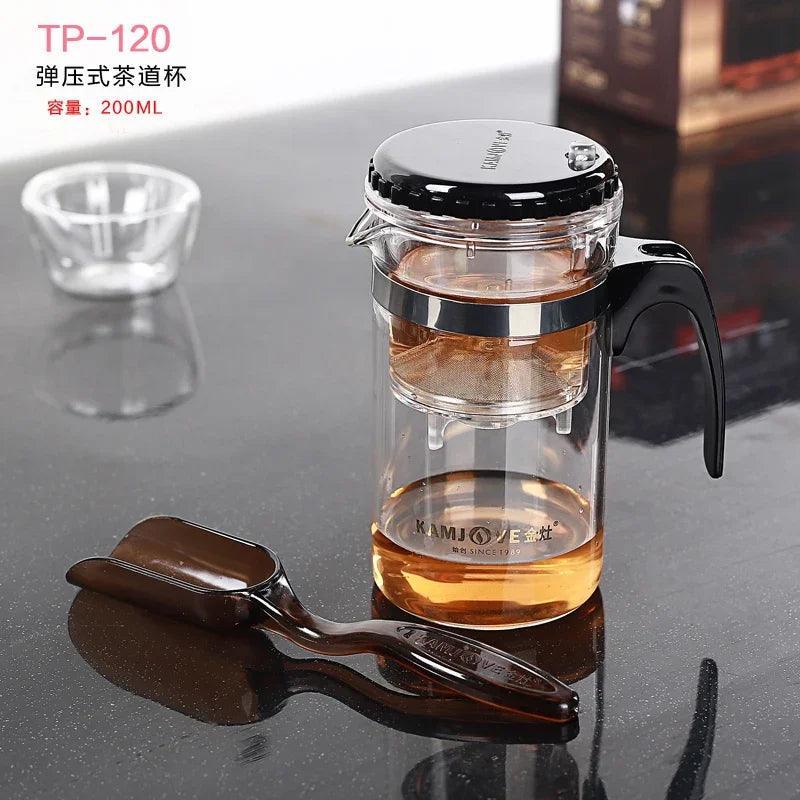 Various Kamjove Glass Kungfu Teapot PiaoYi Bei Convenient Teacup Kungfu Tea Set Press AUTO-OPEN Art Tea Cup - petguardiansupplies