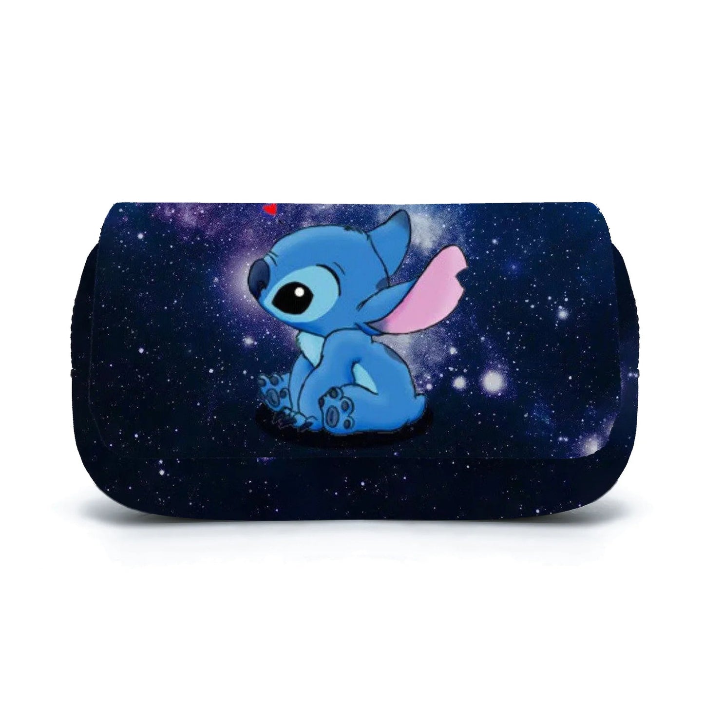 BANDAI Stitch Fully Printed Flap Pen Bag Stationery Box Cartoon Large Capacity Pencil Case Cute Anime Bags Student School Bag - petguardiansupplies