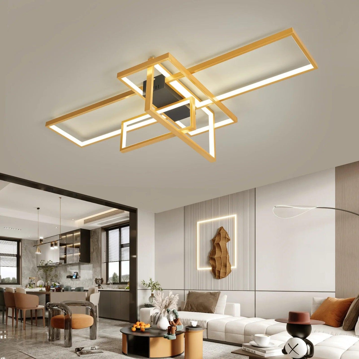 NEO Gleam Modern Led Ceiling Lihgts For Living Room Study room Bedroom Smart Home Alexa Ceiling Lamp fixtures Gold/Black Finish - petguardiansupplies