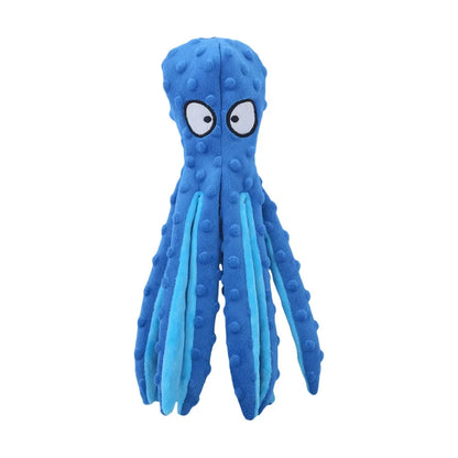 Squeaky Octopus Dog Toys Interactive Puppy Toy No Stuffing Plush Bite Toys Crinkle Paper Pet Plush Toys for Small Medium Dogs - petguardiansupplies