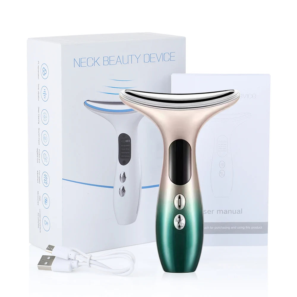 Rejuvenation anti-wrinkle face massager EMS Microcurrent Neck Beauty Device LED Firming skin care tool for chin facial lifting - petguardiansupplies