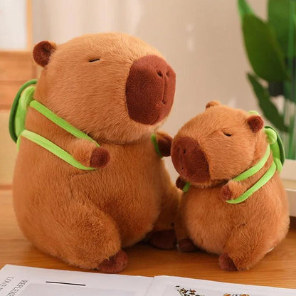 Cute Capybara Plush Toy Kawaii Fluffy Capibara With Turtle Bag Strawberry Cap Stuffed Animals Kids Birthday Gift Home Decoration - petguardiansupplies