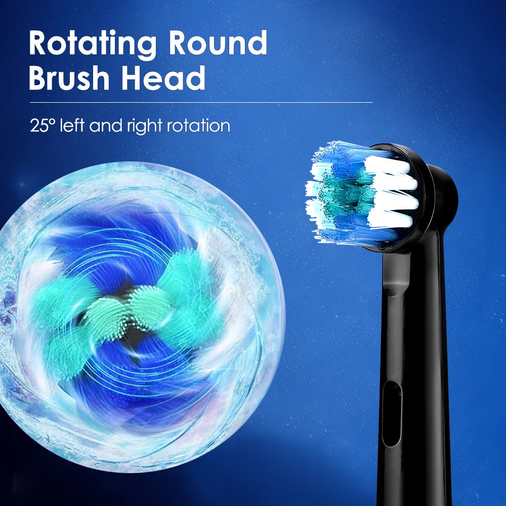 Smart Rotating Timing Electric Toothbrush, Rechargeable with 4 Heads, 5 Modes - petguardiansupplies