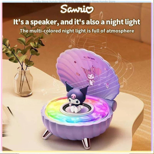 New Sanrio Mini Bluetooth Speakers Kawaii Kuromi My Melody Shell Series Wireless Portable Night Light Speakers Anime Girl Gifts - petguardiansupplies