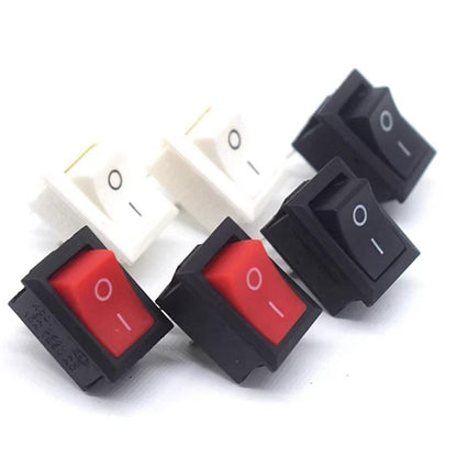 10PCS 15*21mm 2 Pin SPST ON/OFF Boat Rocker Switch 6A 250V KCD1 KCD1-101 Snap-in Black Rocker Switch - petguardiansupplies