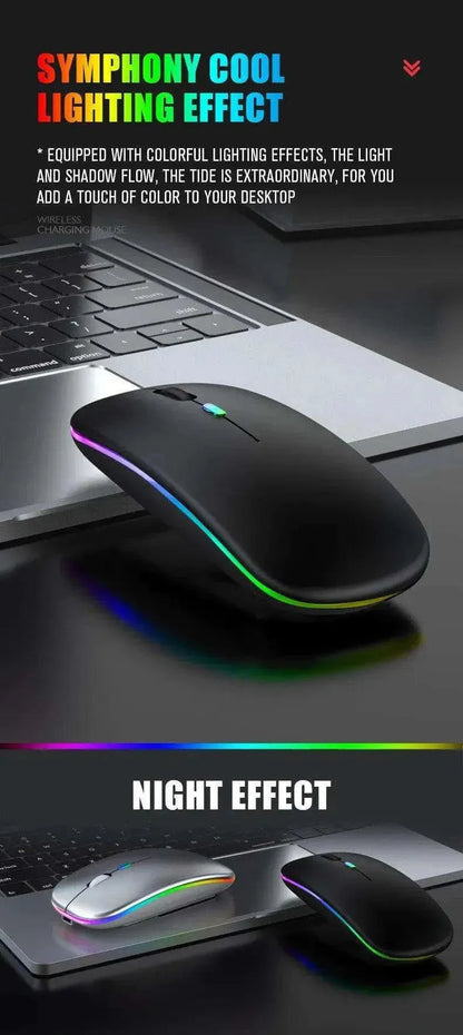 Tablet Phone Computer Bluetooth Wireless Mouse Charging Luminous 2.4G USB Wireless Mouse Portable Mouse - petguardiansupplies