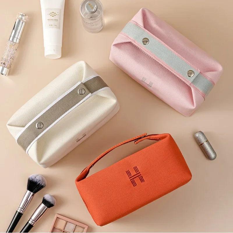 Simple Portable Waterproof Dustproof Travel Storage Bag Large Capacity Canva Handheld Makeup Bag Japanese Style Organizer - petguardiansupplies