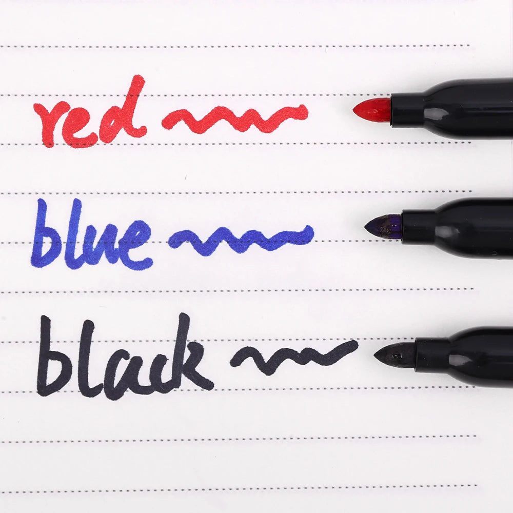 Permanent Marker Pen Drawing Markers Black Blue Red Waterproof Ink Sketch Pens Stationery Art School Supplies For Glass Metal - petguardiansupplies