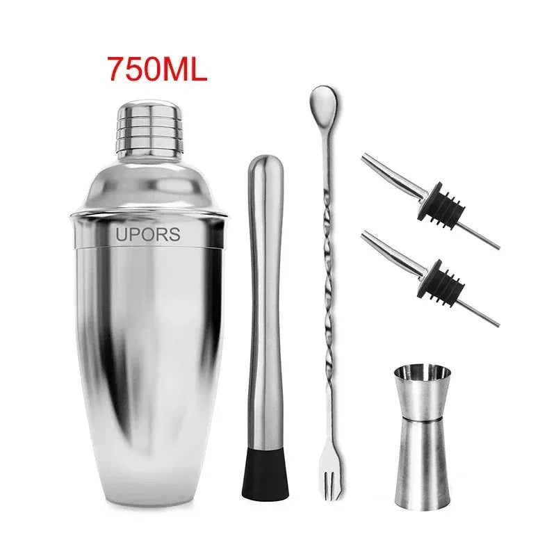 UPORS Stainless Steel Cocktail Shaker Mixer Wine Martini Boston Shaker For Bartender Drink Party Bar Tools 550ML/750ML - petguardiansupplies