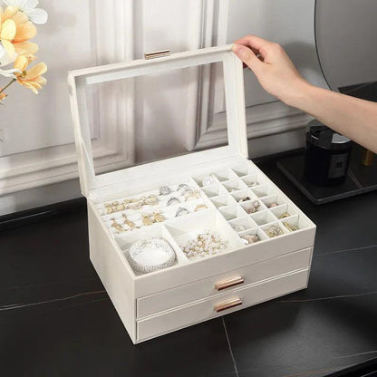 Size S/M/L Jewelry Organizer Display Travel Jewellery Case Boxes Travel Portable Jewelry Box PU Storage Organizer Earring Holder - petguardiansupplies