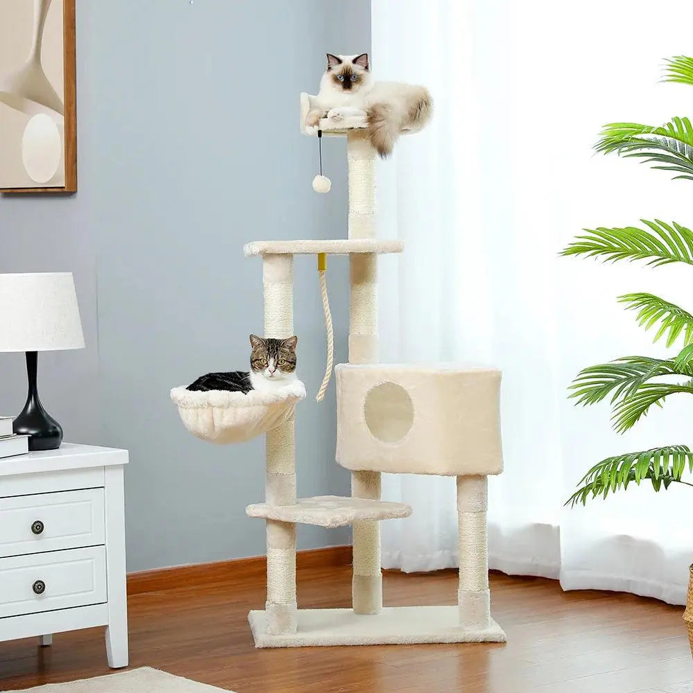 Domestic Delivery Multi-Level Cat Tree Tower Climb Furniture Scratching Post for Indoor House Pet Supplies Kitten Toy Cozy Condo - petguardiansupplies