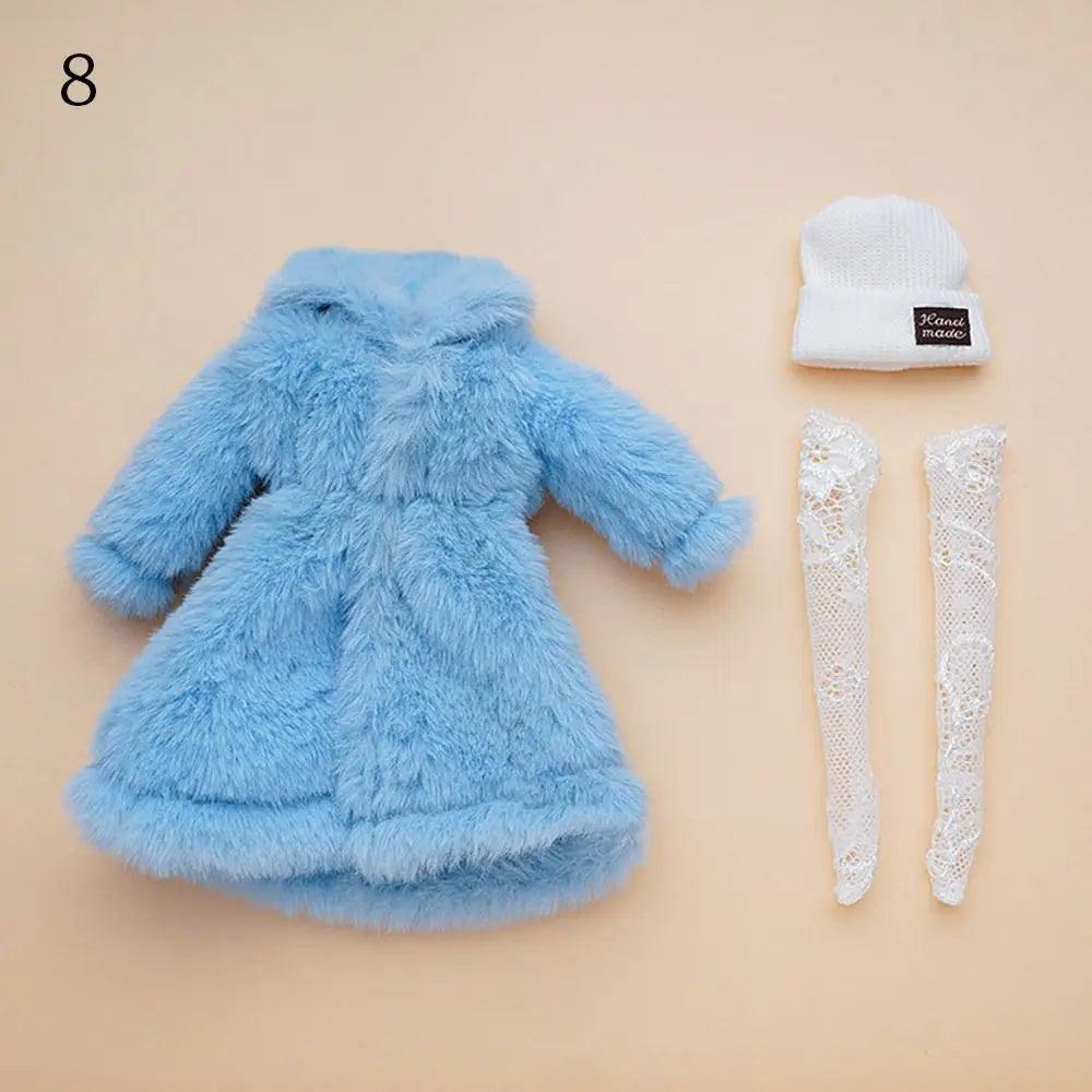 1 Set Fashion 30cm Doll Plush Overcoat Casual Wear Doll Winter Hats Socks Coat Tops for 1/6 Doll Clothes Cute Dolls Accessories - petguardiansupplies