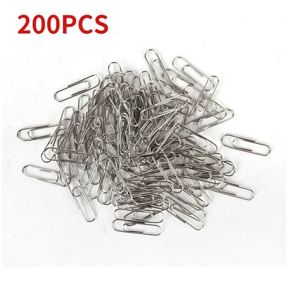 500/300/100/50PCS Metal Silver Paper Clips for Paperwork Stainless Steel Bookmark Paperclips Organizers Office School Supplies - petguardiansupplies