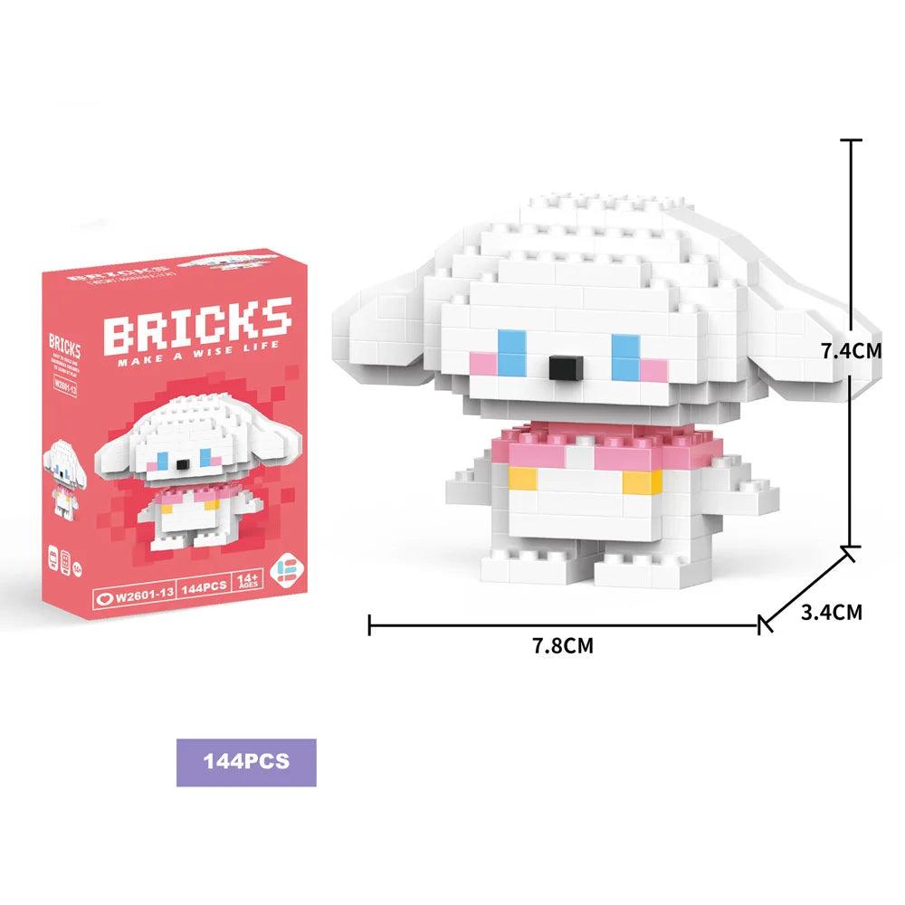 Building Blocks Kuromi Anime Figure Melody Cartoon Kids Toys Blocks for Lego Cute Hello Kitty Particles Assembled Blocks - petguardiansupplies