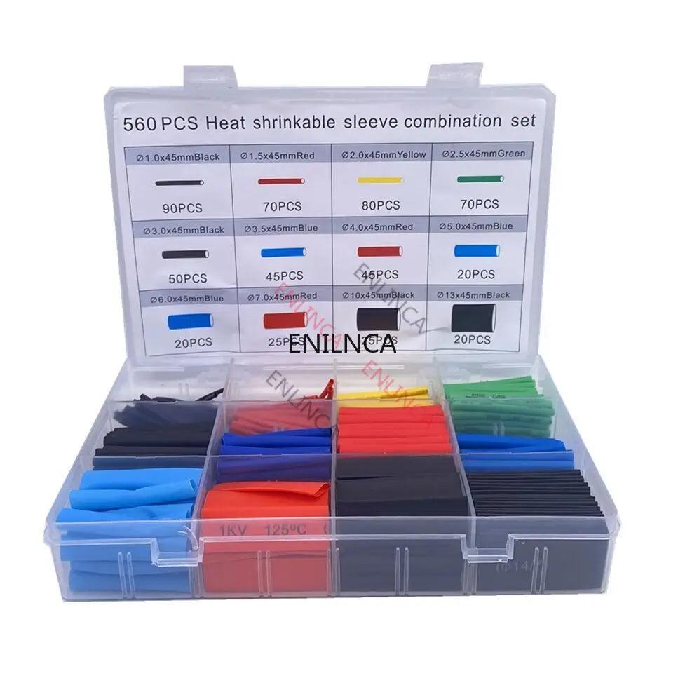 127-750pcs Heat-shrink Tubing Thermoresistant Tube Heat Shrink Wrapping Kit Electrical Connection Wire Cable Insulation Sleeving - petguardiansupplies