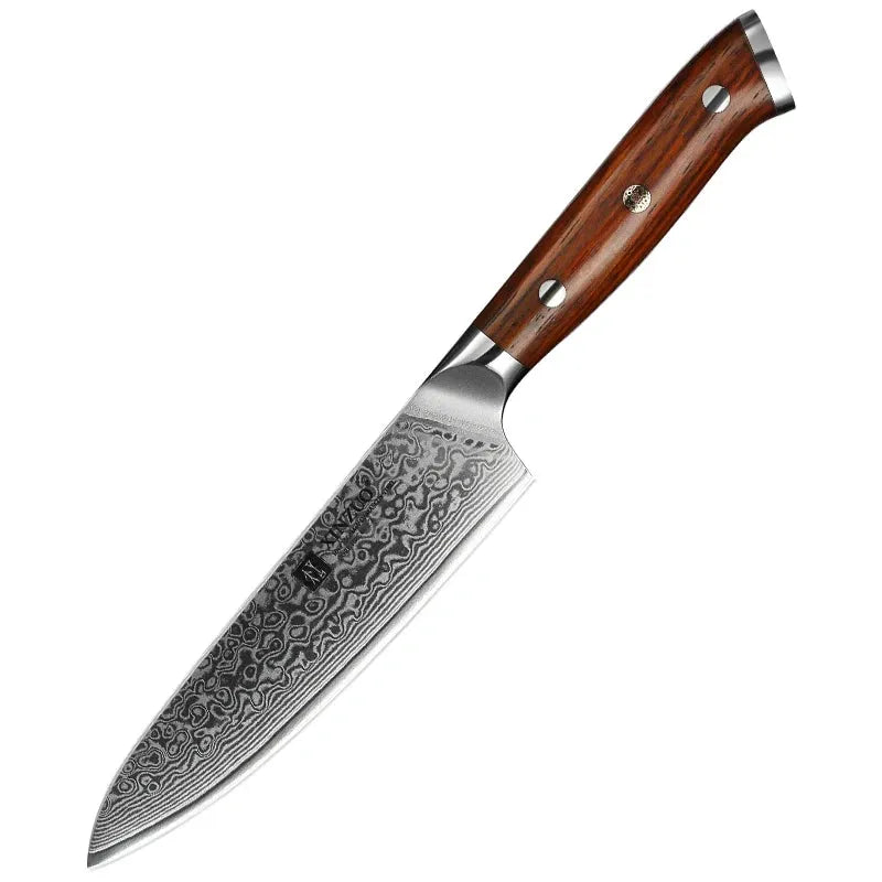 XINZUO 5'' Inch Utility Knives Japanese Damascus Steel Kitchen Knife Rosewood Handle Top Selling Small Knife Fruit Cook Knives - petguardiansupplies