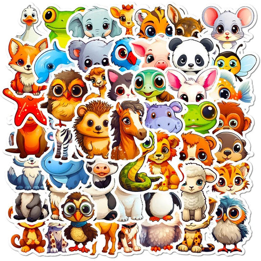 10/30/50PCS Cute Big Eye Animal PVC Sticker Aesthetic Color Decoration Scrapbooking Sketchbook Korean Stationery School Supplies - petguardiansupplies