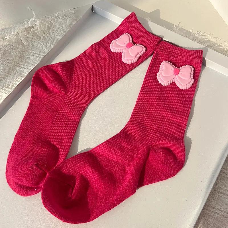 Kawali Anime Barbie Home Floor Socks Pink Fashion Sweet Warm Soft Comfortable Ins Cute Girls Gift Birthday Gift For Girlfriend - petguardiansupplies