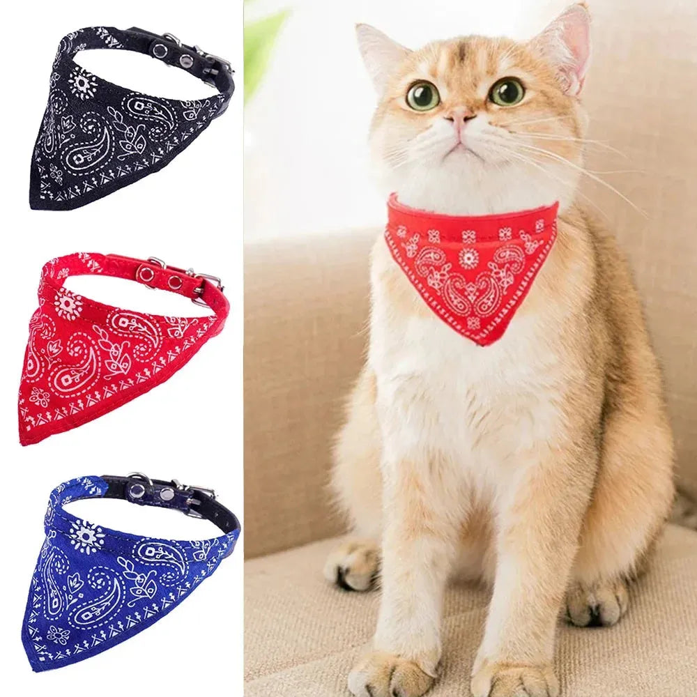 Adjustable Pet Bandana Collar, Polyester Knit Fabric Saliva Towel, Triangle Neckerchief for Small, Medium, Large Dogs & Cats - petguardiansupplies