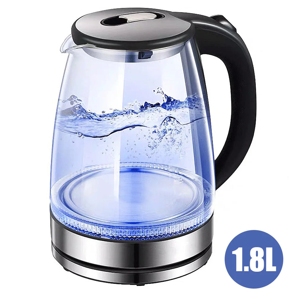 220V 1.8L Electric Kettle Glass Tea Kettle 1500-1800W Water Boiler Home Kitchen water heater,Dry Boiling Protection - petguardiansupplies