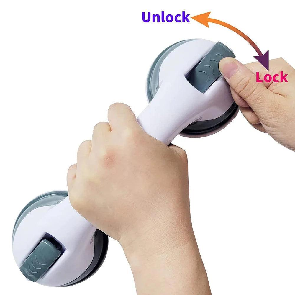 New Shower Handle Grab Bars Ultra Grip Dual Locking Safety Suction Cups Helping Handle Anti Slip Support for Toilet Bathroom - petguardiansupplies