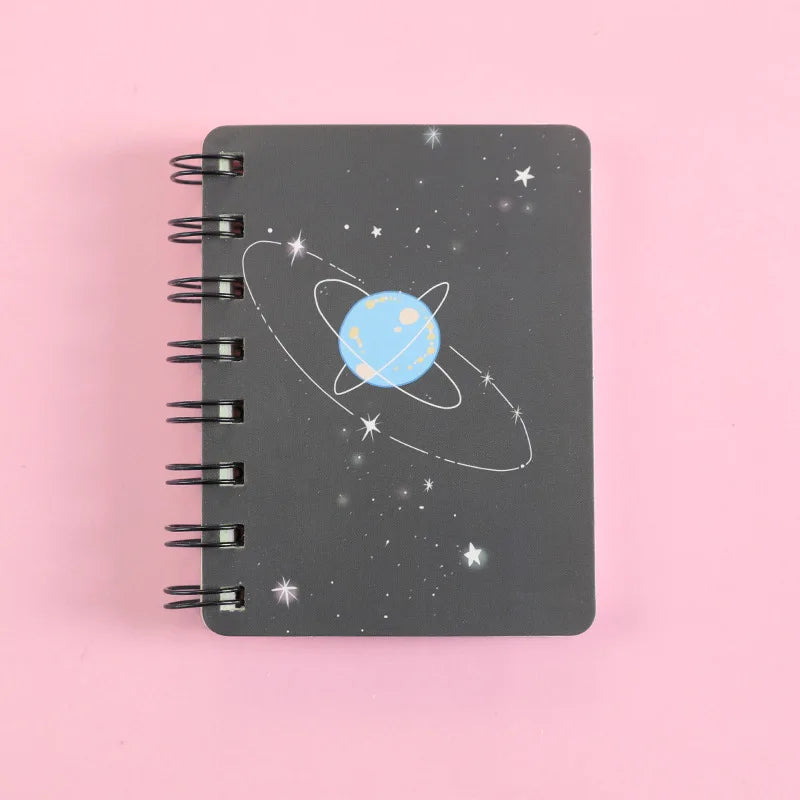 1 Pcs Planet Flip Coil Book Student Portable Pocket Notebooks Mini Notebook A7 Mini Notes School Supplies Office Stationery - petguardiansupplies