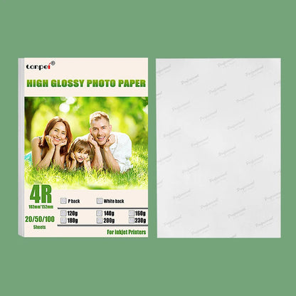 Multi Specification High Gloss Photo Paper 3R 4R 5R A4 Photo Printing Paper Inkjet Printer 180G Glossy Single-Sided Photo Paper - petguardiansupplies