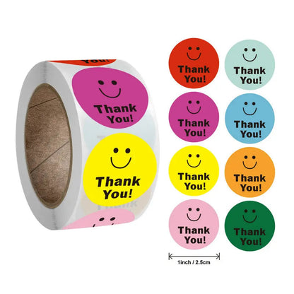 Hot Face Stickers Reward Cartoon Self-adhesive Teachers  Children Thanks Round Fluorescent Color Spot Goods Happyness incentive - petguardiansupplies