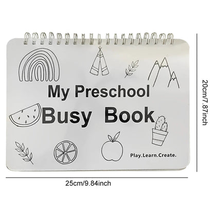 My Preschool Busy Book Montessori Busy Book Early Educational Learning Toys for Toddlers Birthday Christmas Gifts for Kids - petguardiansupplies